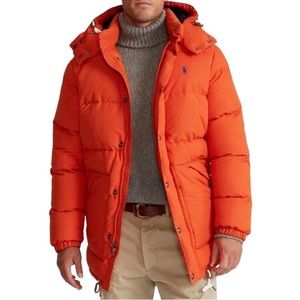 Polo Ralph Lauren Mens Down Insulated Winter
Parka Jacket Coat XL Orange